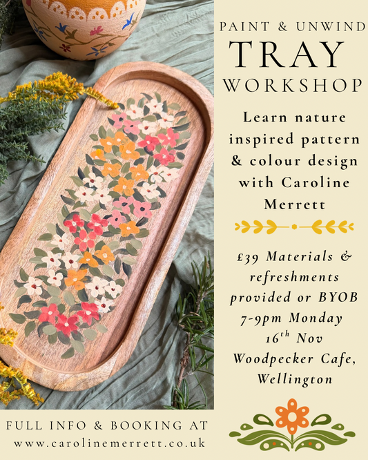 HAND PAINTED WOODEN TRAY WORKSHOP